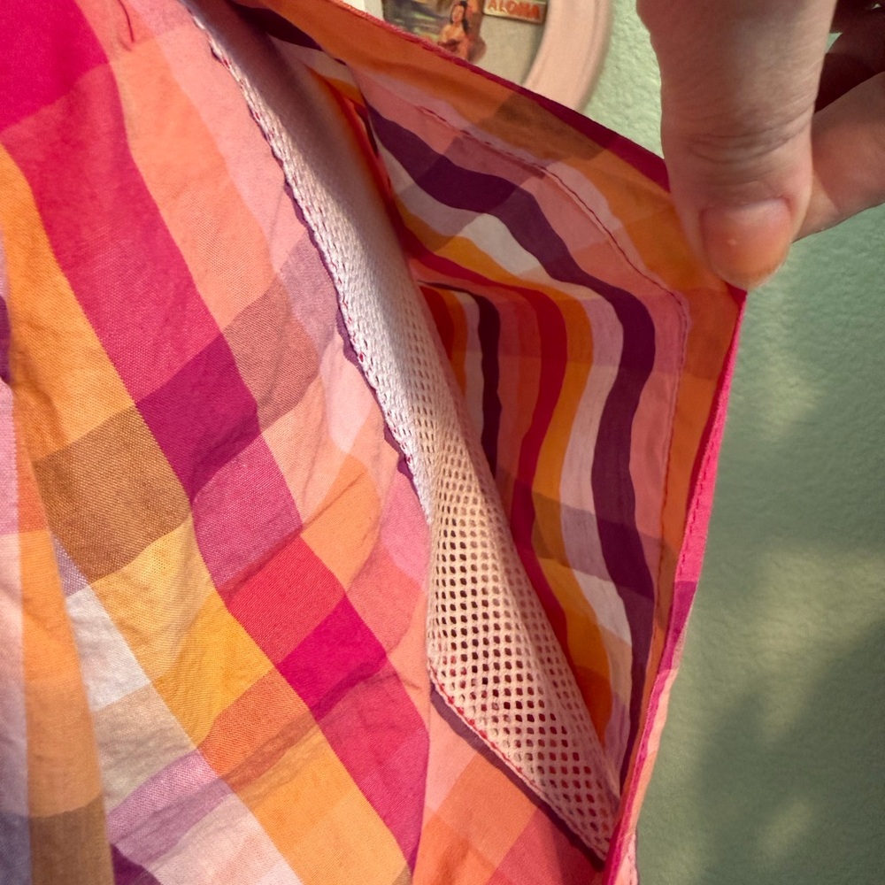 Columbia Pink Orange Purple Plaid Performance Shirt - Picture 3 of 8